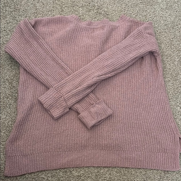 Universal Thread Pink V-Neck Sweater with Ribbed Texture - Picture 4 of 4